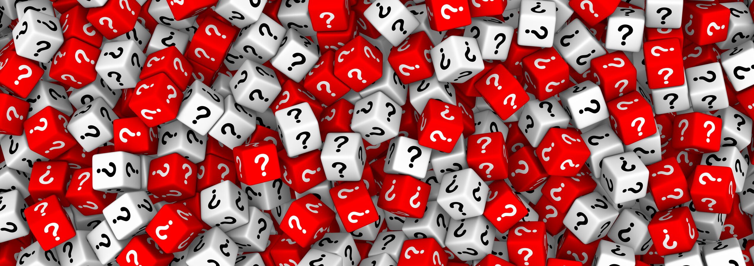 Rote und weiße Würfel mit Fragezeichen | © almagami/Getty Images iStockphoto