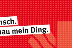 Weißer Hintergrund mit dem Werbeslogan "Mensch. Genau mein Ding. Komm in unser Team" | © Caritas München